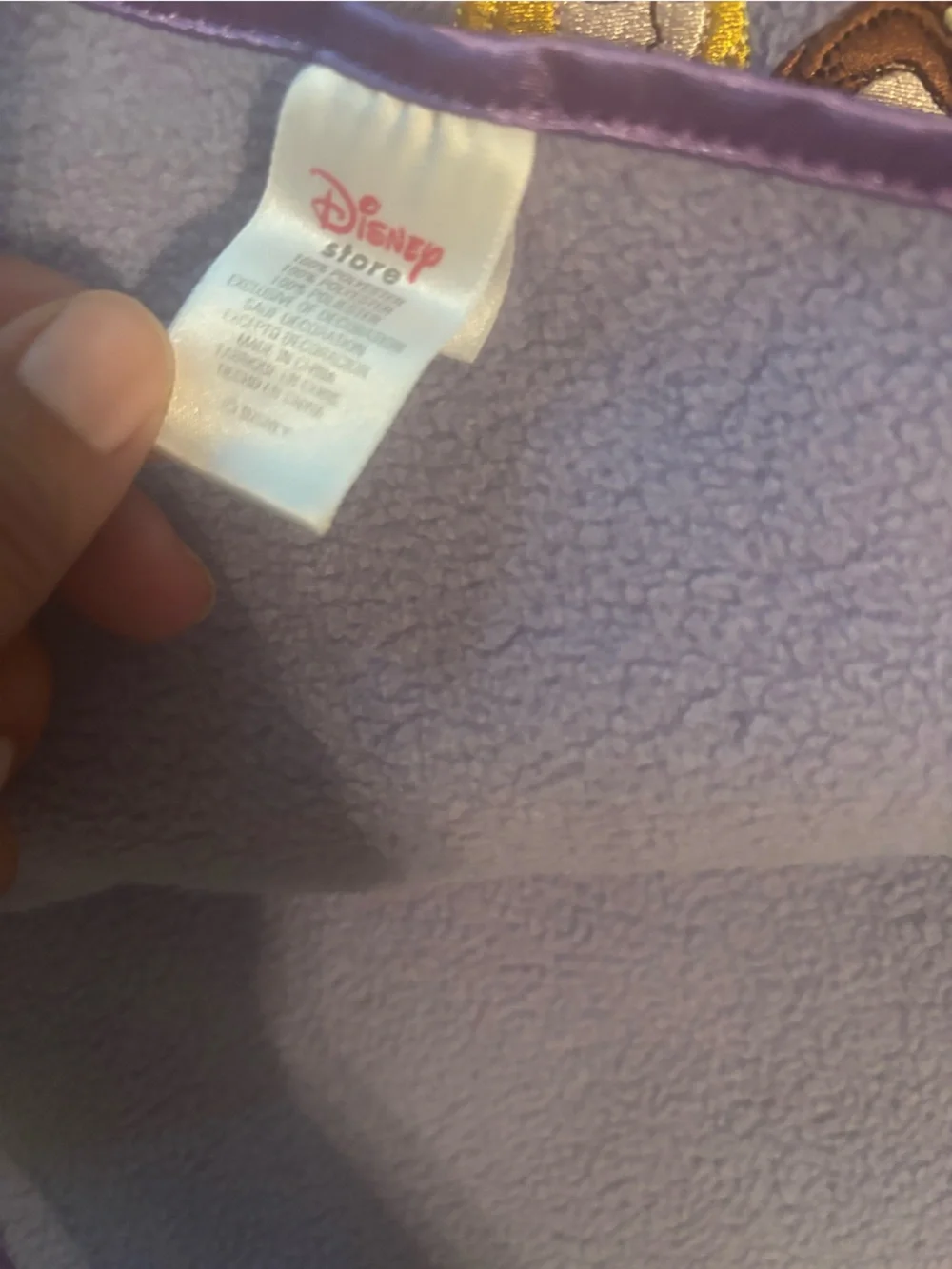 Disney  Princess purple Embroidered Fleece throw